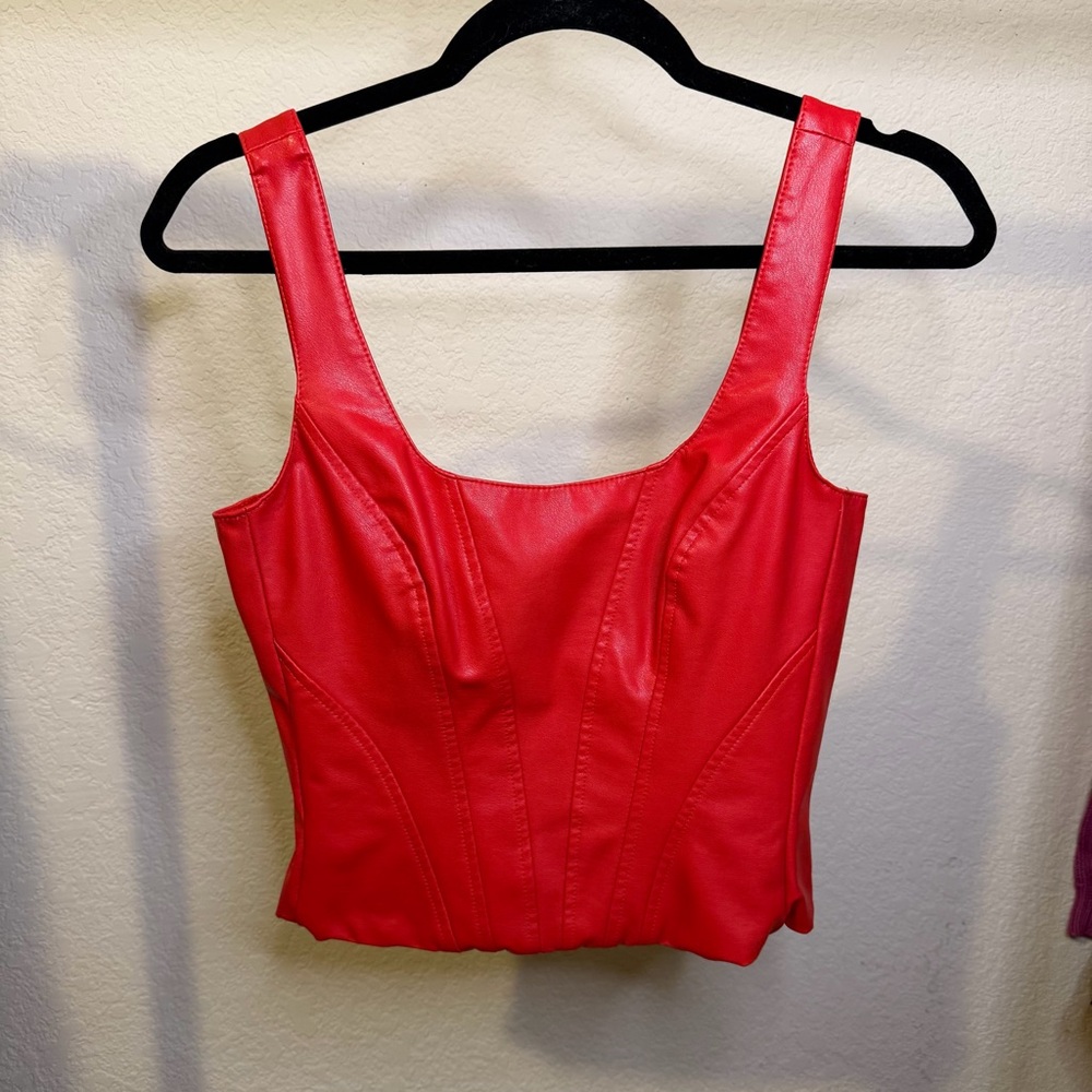 Amanda Uprichard Red Crop Top